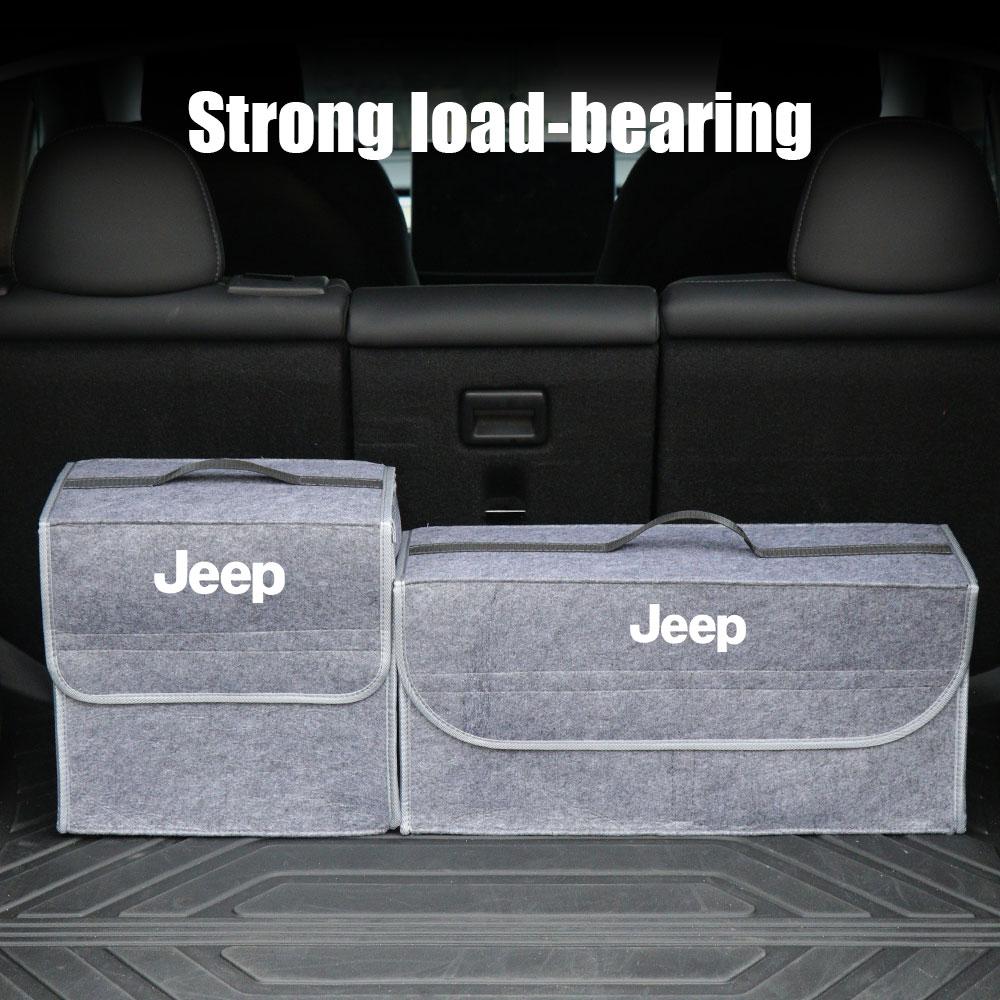 Car Trunk Organizer Box Large Capacity Folding Storage Bag Accessories For Jeep Wrangler Renegade Compass Gladiator Cherokee JL