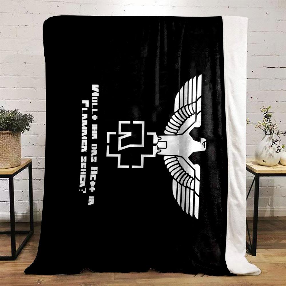 Rammstein Eagle Blanket Rammstein+RammsteinEagleBlanketJoom+ Bedroom Blanket for Livingroom Couch Lunch Break Soft Throw for Friend's Festival Gift