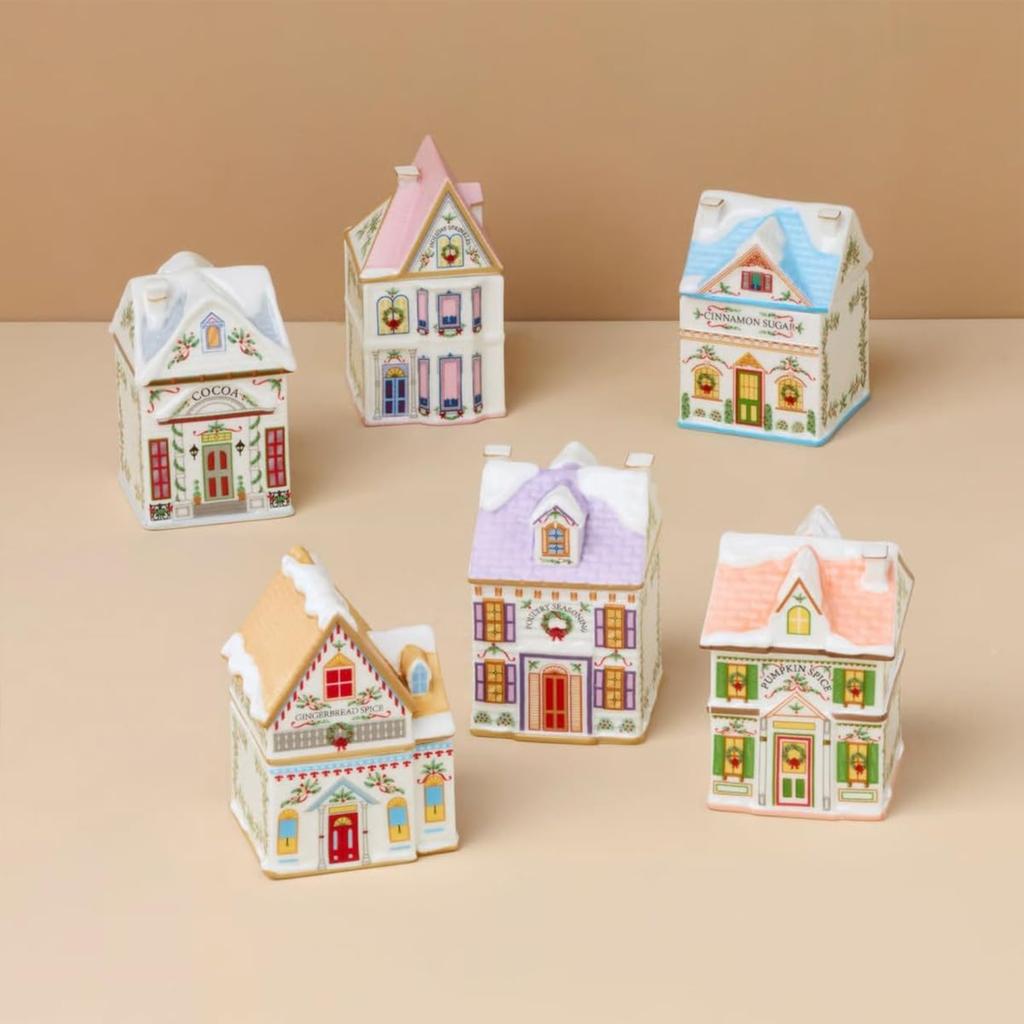 6pcs Rural House Resin Craft Kit, Hand Colored Creative Resin Crafts
