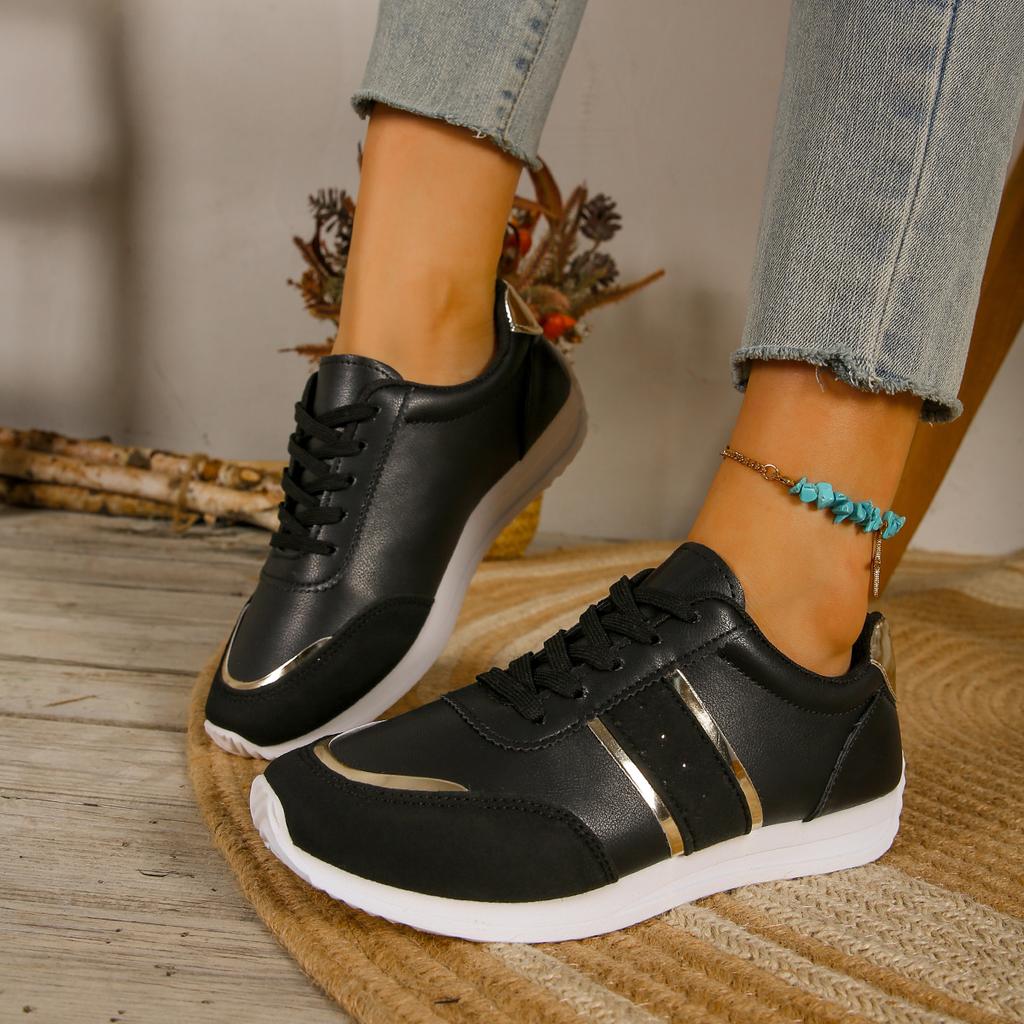 Nové dámské tenisky Platformové boty Kožené patchworkové ležérní sportovní boty Dámské outdoorové běžecké vulkanizované boty Zapatillas Mujer
