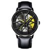 Boruse Trendy Locomotive Wheel Hub Watch Men'S Automatic Waterproof Luminous Quartz Watch