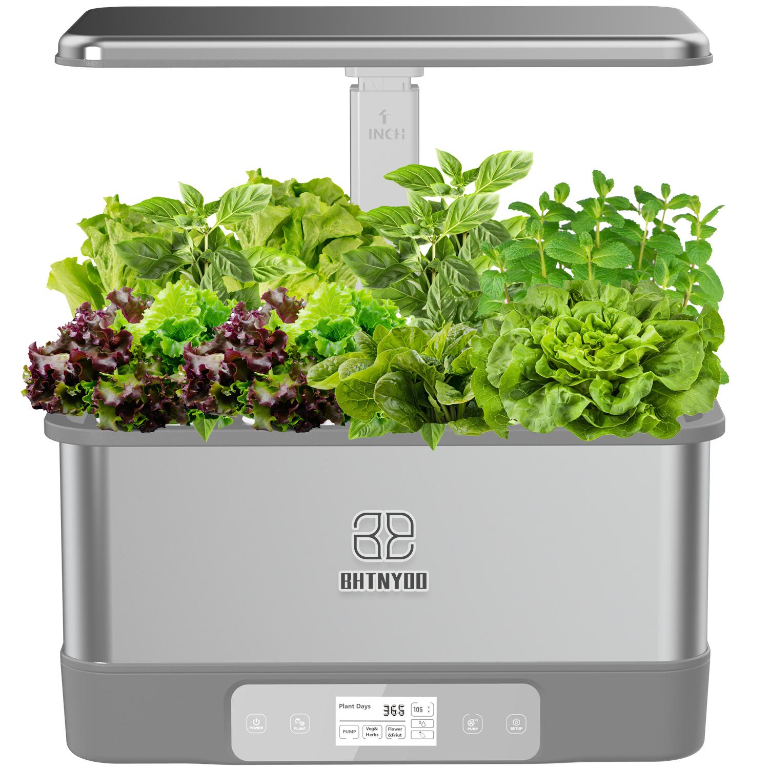 

WiFi для внутреннего сада, комплект для гидропонной системы выращивания, 8 стручков трав, ящик для беспочвенной посадки со светодиодными лампами для выращивания растений - пульт дистанционного управления