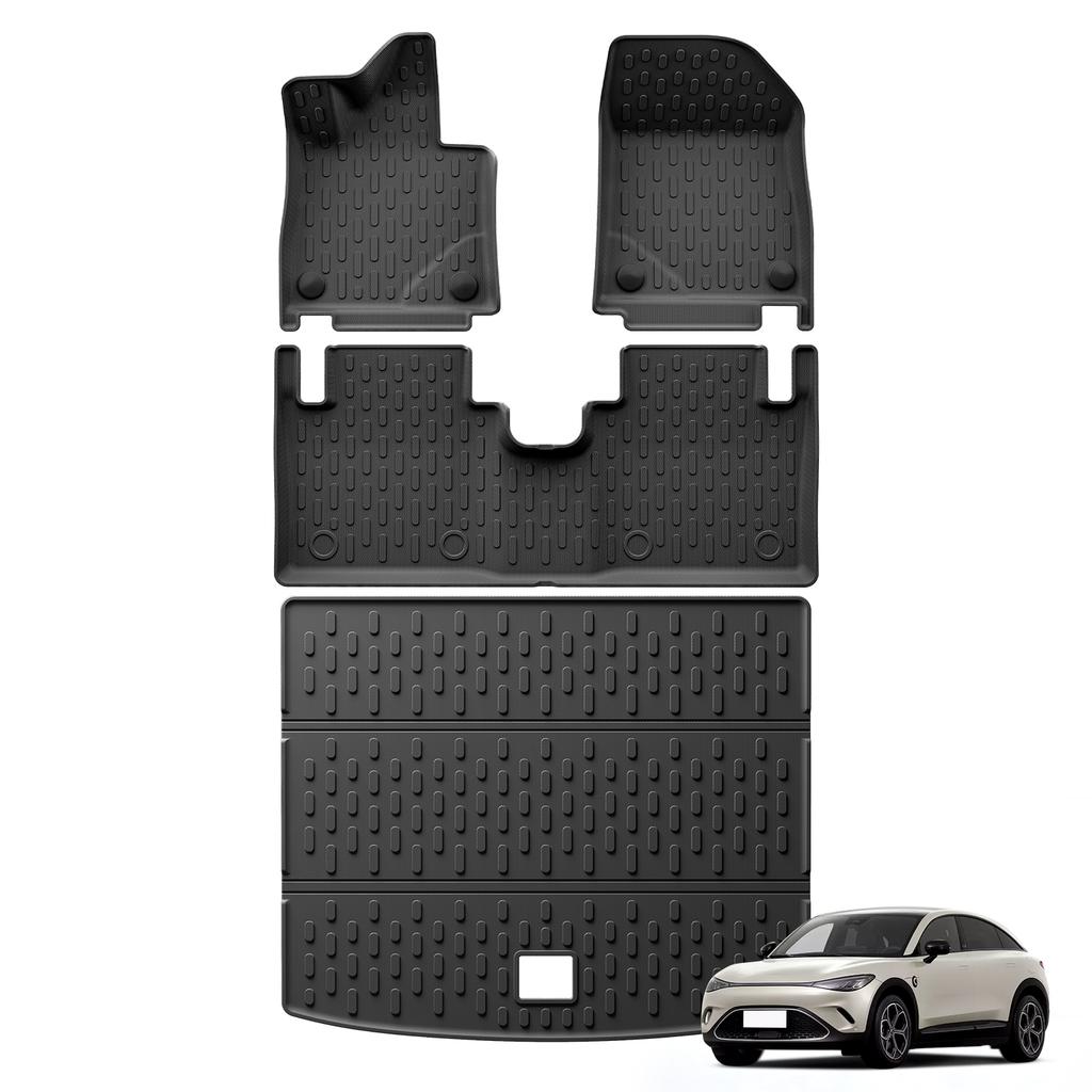 LUCKEASY Left Hand Drive for Smart #3 Smart 3 2023- 2026 TPE Car All-Weather Floor Mat Trunk Pad Backrest Liner Accessories