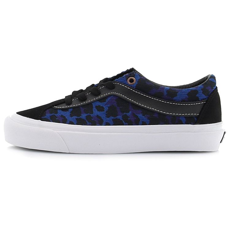 Vans Bold Ni Fabric Leopard Print Animal Pattern Casual Sports Canvas Durable Lightweight Low Top Skate Shoes Women Sneaker Deep-Blue VN0A5DYA8H8