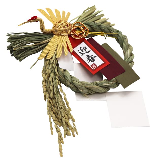 Osaka Choseido New Decoration for the Modern and Stylish Shimenawa Wreath with Approximately 17cm Flying Crane and Chopstick Rest Included Year's