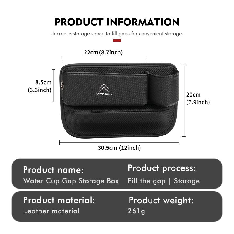 Car Seat Gap Filler Storage Box Water Cup Holder Accessories For Citroen C5 C1 C2 C6 C4L DS3 DS4 DS5 C-Elysee Grand Berlingo