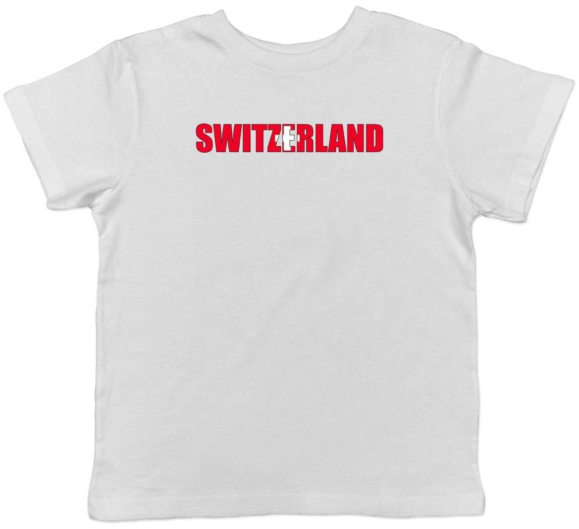 Switzerland And Flag Childrens Kids T-Shirt Boys Girls 100