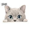 Healing Style Desktop Ornaments Cute Cat Shelf Sitter Ornament, Wooden Peeking Kitten Figurine, Playful Decor 2D Flat Decorative Statue for