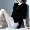 Women's Mulberry Silk Velvet Five-Point Sleeve T-Shirt
