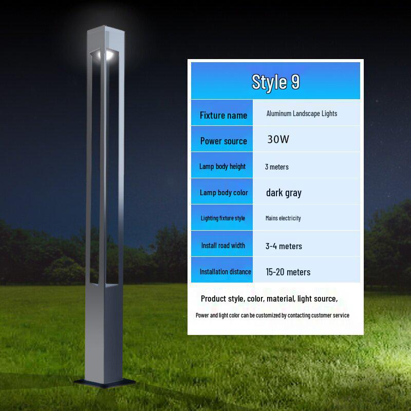 3-Meter Modern Aluminum Solar Courtyard Light - Waterproof & Rustproof for Outdoor Use