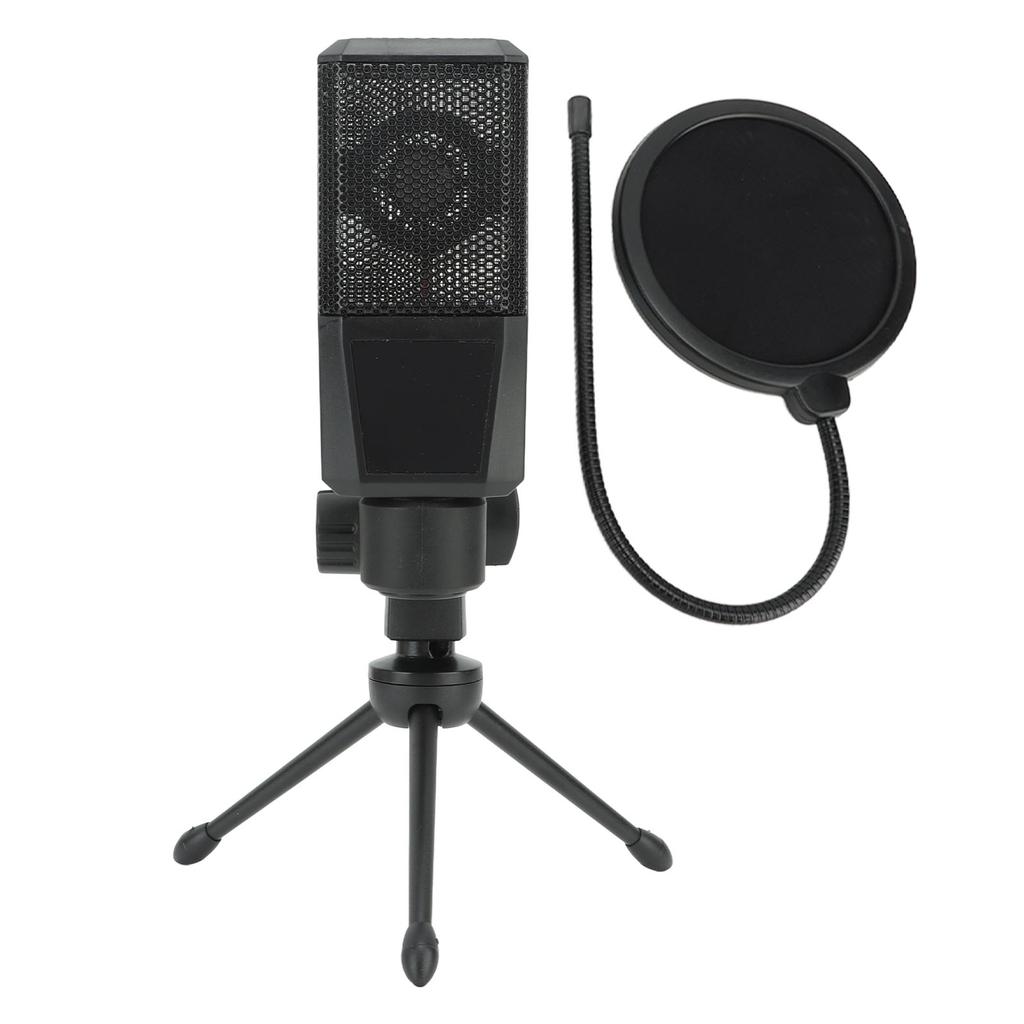 Condenser Microphone Noise Reduction Professional Condenser Mic with Tripod Stand for Live Streaming Podcasting