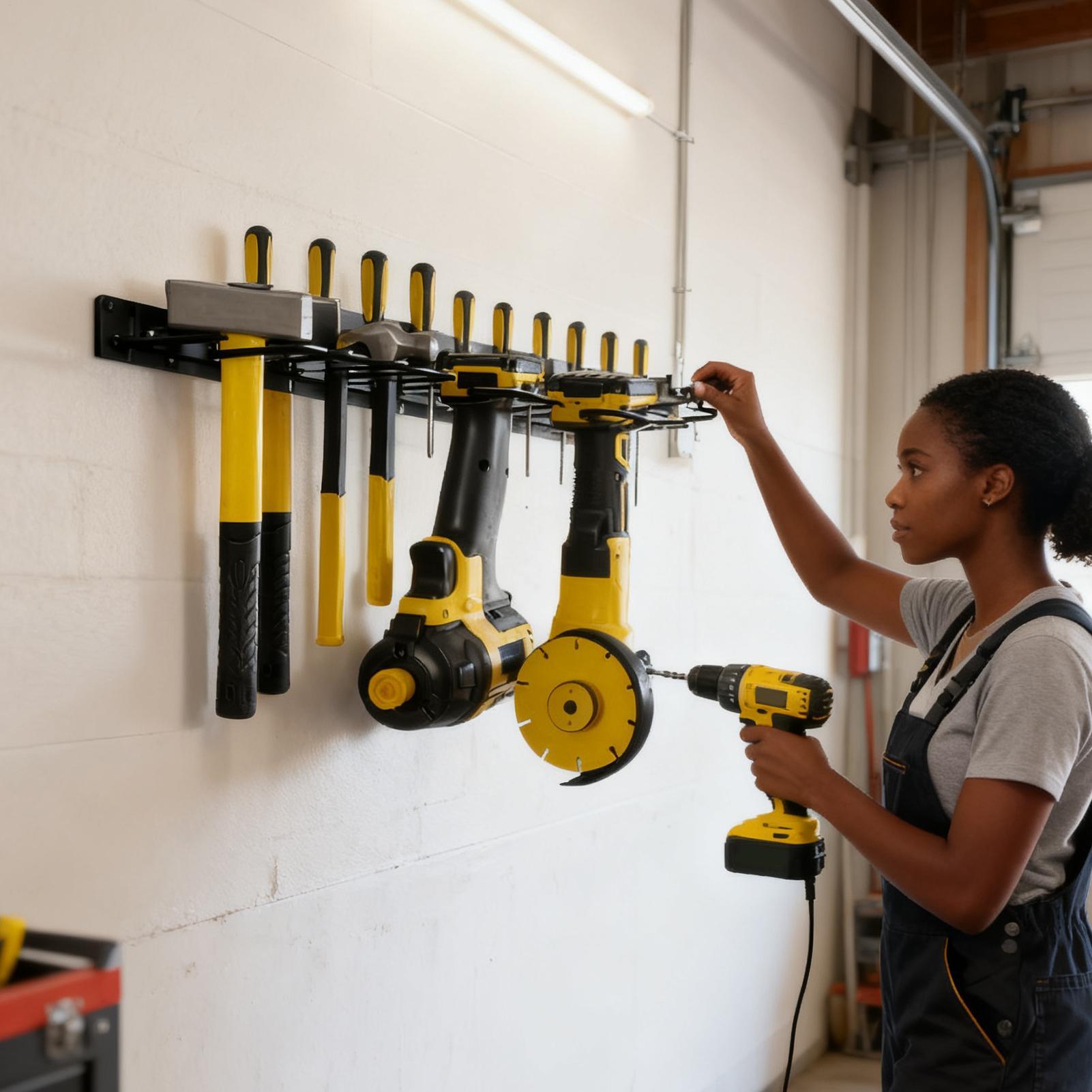 

Power Tool Organizer Wall Mount Heavy-Duty Load Capacity Garage Screwdriver Storage Shelves Drill Hanger Wall Mount For Workshop China Mainland