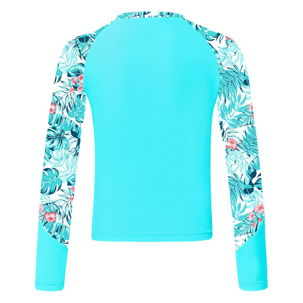 Langarm-Rashguard-Oberteil für Mädchen, T-Shirts, Schwimmen, Sonnenschutz, schnell trocknender Badeanzug