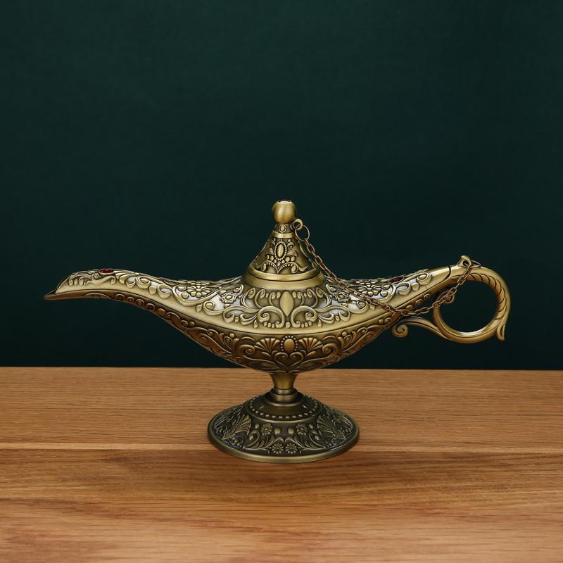 Aladdin Lamp Vintage Home Decor Southeast Asian Craft Luxury Creative Study Wish Light Russian Ornament