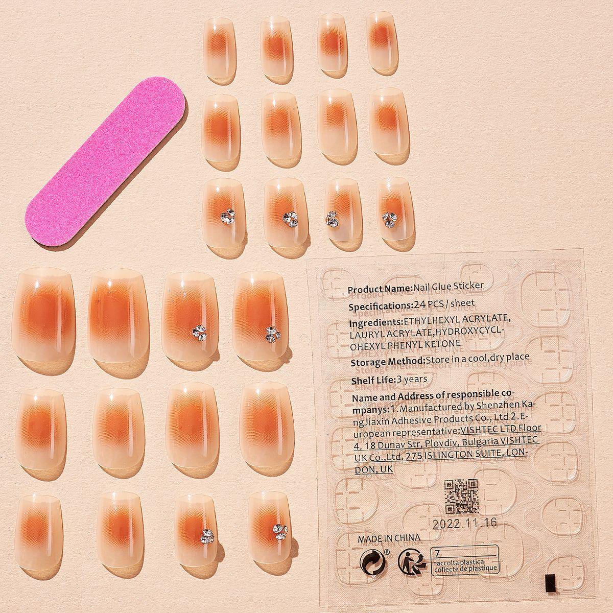 

Стразы Румяна Короткие Съемные Наклейки для Ногтей Medium