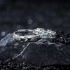 Sterling Adjustable Couple Rings With Camellia Moon Motif Minimalist Fashion Jewelry Men Women