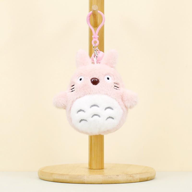 

Сверхмягкий плюшевый брелок Тоторо, очаровательный животный коротковорсовый шарм для сумки для пар розовый