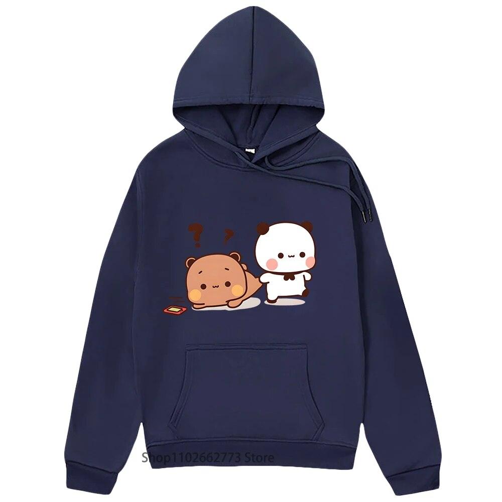 Panda Bär Grafik Hoodies Cartoon Bubu und Dudu Sweatshirt Mädchen Kawaii Print Pullover Frauen Casual Y2k Kleidung Streetwear Unisex