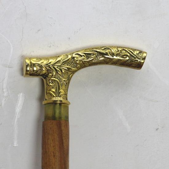 

91.44 cm Royal Walking Stick Handle Special Carving Design Wooden Walking cane With Brass Carving Design For Special Gift