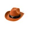 Volwassen Western Hoed met Leren Koeienhoorn Riem Decoratie en Rand voor Outfits