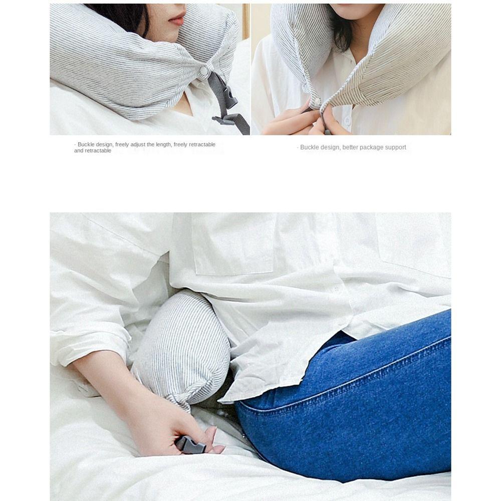 Foam Particle U-shaped Pillows Portable Sleeping Cushion Japanese-Style Neck Protection  Travel