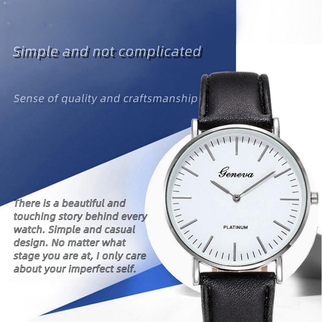 Business Watch Luxurious Casual Quartz Leather Lightly Embossed Leather Strap Mens Watch Suitable Gifts for Men