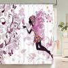 Flower Butterfly Girl Shower Curtain Waterproof Bathroom Lovely Woman Fairy Shower Curtain Polyester Cloth Home Decor Hook