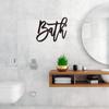 Bath Metal Word Wall Decor Stylish Bath Sign Powder Room & Bathroom Decor Modern Farmhouse Design Elegant Restroom Wall