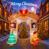 10.82FT Christmas Inflatable Toys LED Lit Arch Santa Friends Christmas Supplies Home Ornament Festive Gift Xmas Yard Decoration