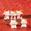 Cute Lucky Cat Car Ornaments Mini Cat Micro Landscape Ornament Fortune Cat Figurines  Desktop
