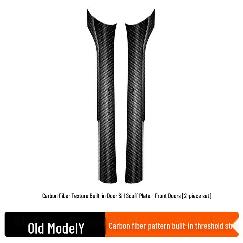 Carbon Fiber Rear Door Sill Strips & Seat Corner Protectors for Tesla Model Y