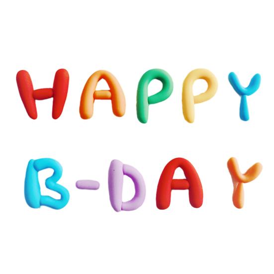 10Pcs/Set Colorful Birthday Happy Letter Decor Soft Rubber Cake Decoration Candy Color Cake Topper Children Party Supplies