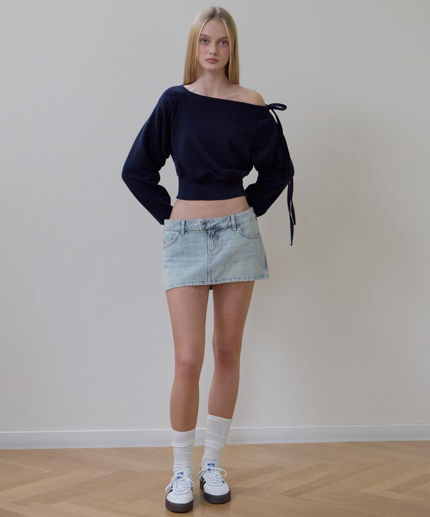 Rosefranz Wide Off-Shoulder Sweatshirt [Navy]