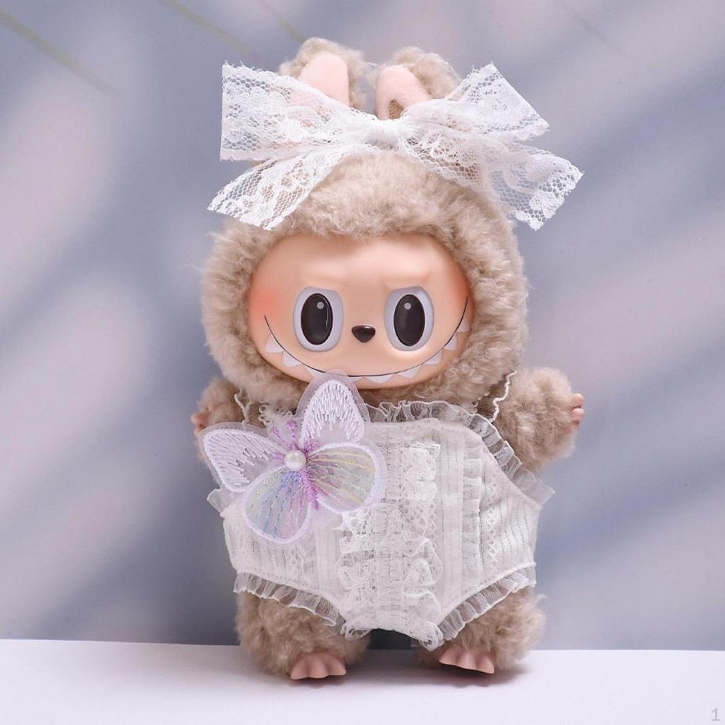 2 Pieces 15cm 17cm Girl Doll Clothes Clothing, Bowed Headdress Decor, Pendant Rompers Set