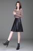 Syvent PU Leather Plus Shiny Faux Leather Solid Perfect for Fall and Winter Women's A-Line Skirt, Knee-Length, Size, High-Waisted, Colorful, Skirt,