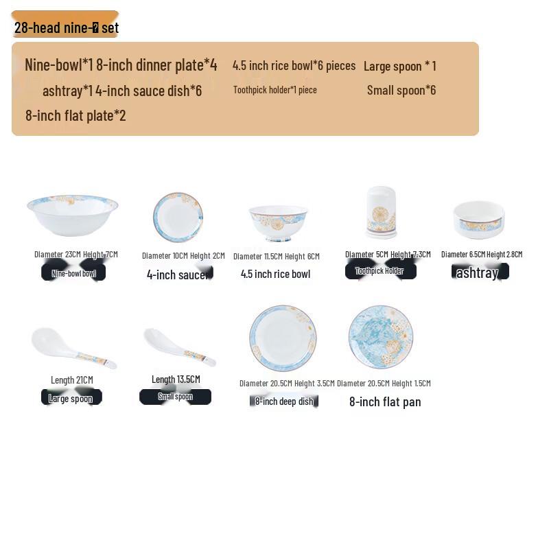 Ru Han European Style 28-Piece Bone China Dinnerware Set