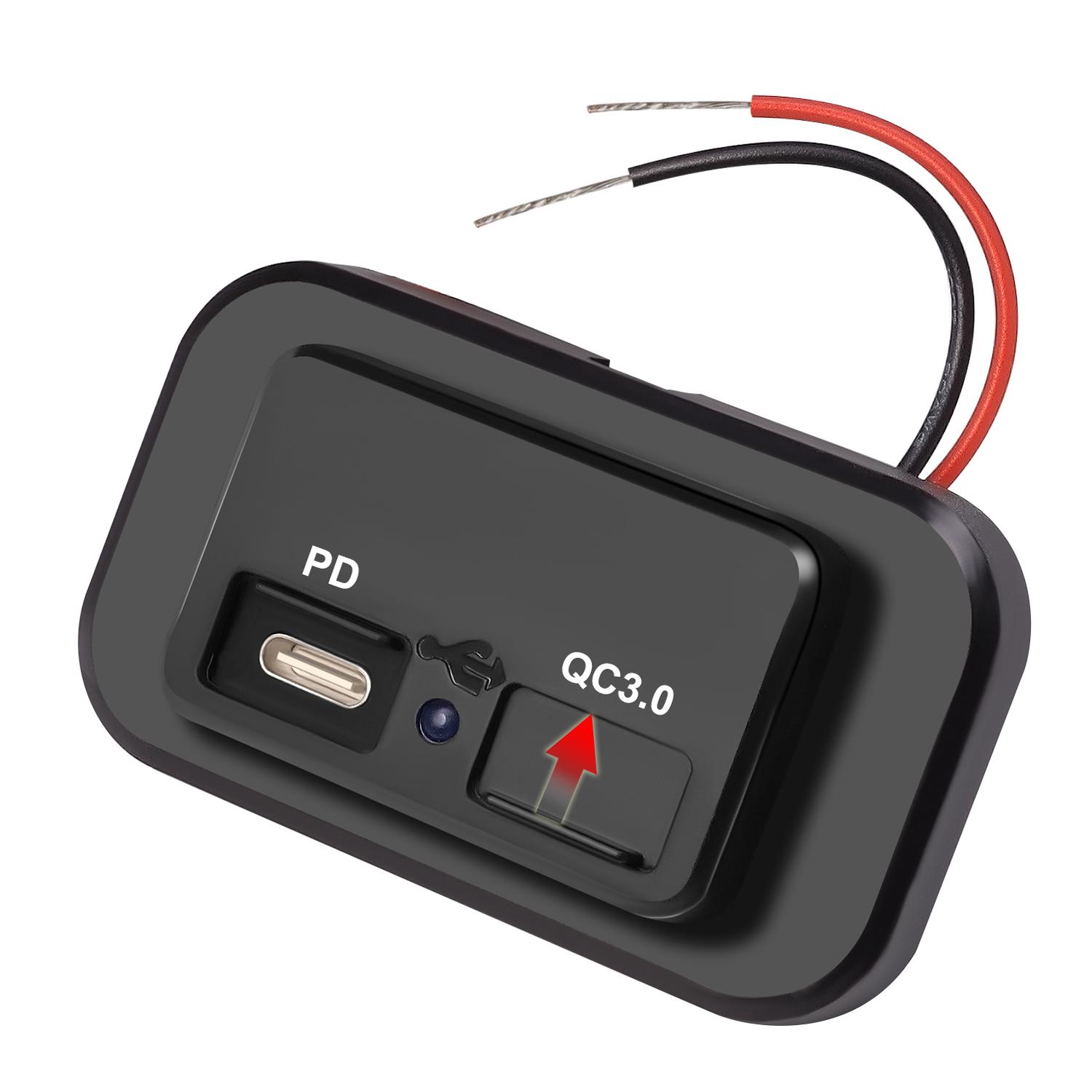 

12 В/24 В двойной USB 3,1 автомобильный кемпер розетка для быстрой зарядки розетка для крепления на панели зарядное устройство для телефона лодка караван автобус морской дом на колесах RV чёрный