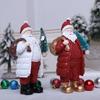 Red White Christmas Figurine Standing Holiday Santa Statue Santa Claus Ornaments  Xmas Party