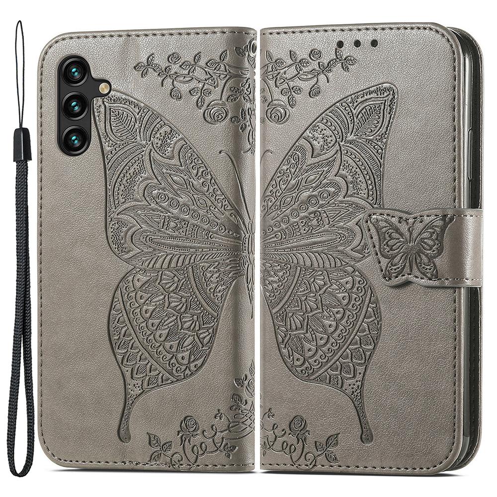 For Samsung Galaxy A24 4G (162.1 x 77.6 x 8.3mm) Stand Wallet Case PU Leather Butterfly Imprinted Flip Phone Cover