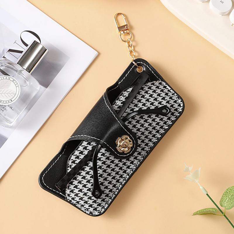PU Glasses Storage Bag Soft Leather Sunglasses Pouch Portable Glasses Protective Cover Eyewear Holder Hanging Bag