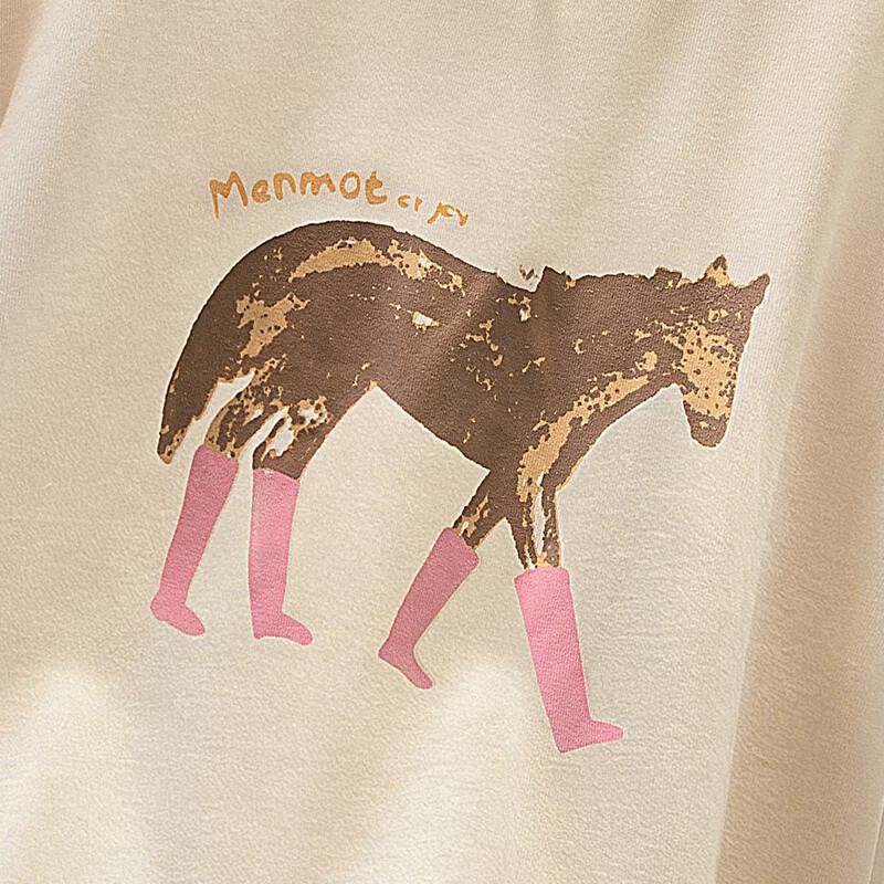 Damen Casual T-Shirt mit Pony-Print