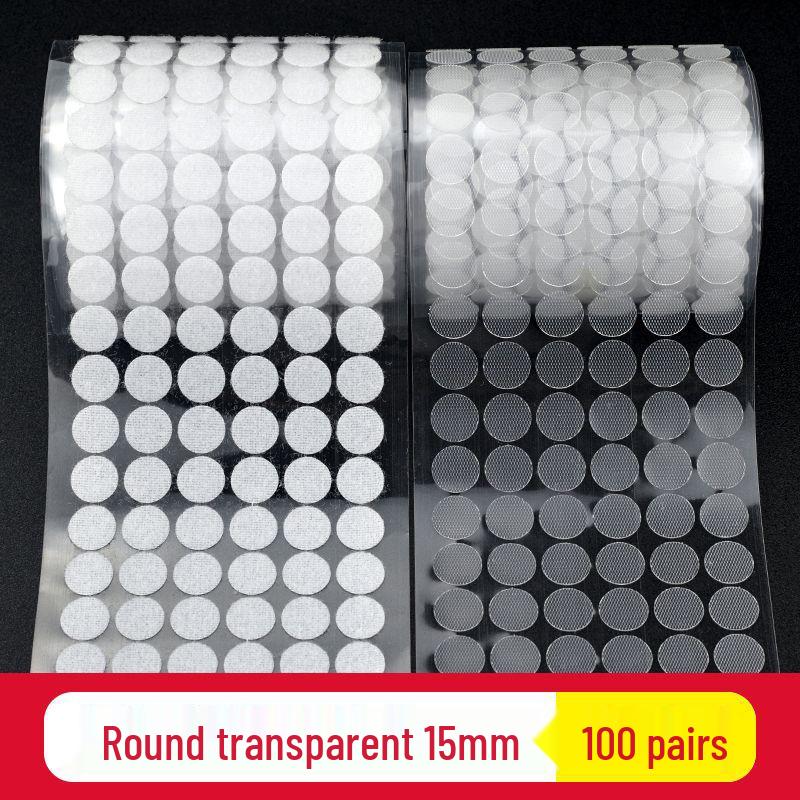 100 Paires Attaches Auto-Adhésives Rondes à Crochets et Boucles