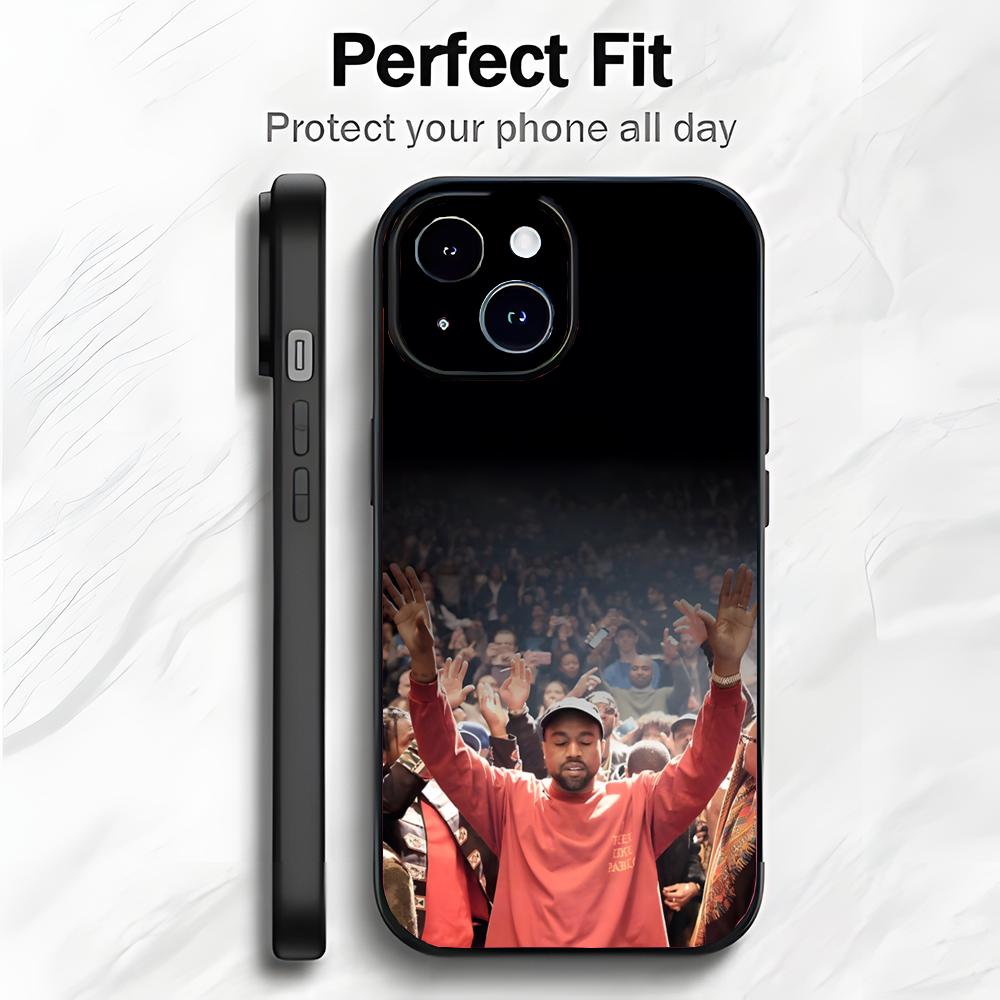 Bold Rap American Rapper K-Kanye West Phone Case Phone Case Soft Packaging Lightweight For iPhone17 16 15 14 13ProMax