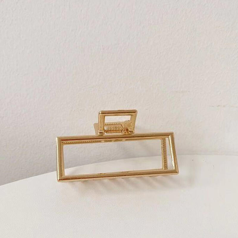Square Half Gold Metal Hair Clip Hairpin