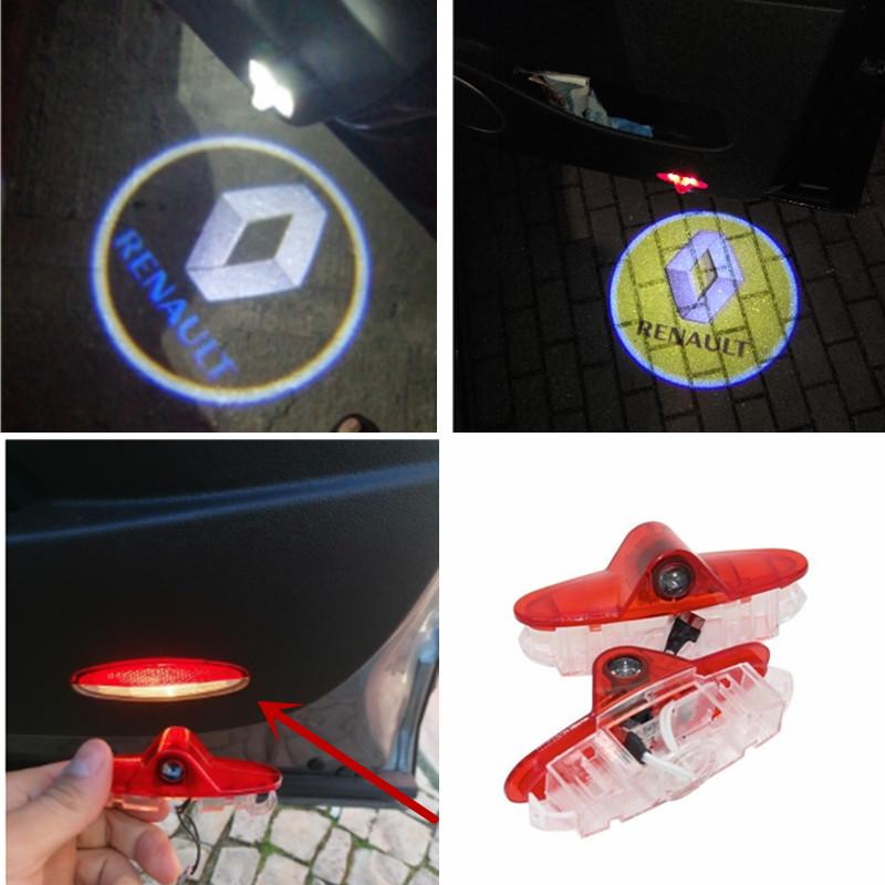 Hub Caps 2PCs Car Door Welcome Light for Renault MeganeIV Koleos Espace Projection Logo Ghost Shadow LED Atmosphere Light Univer
