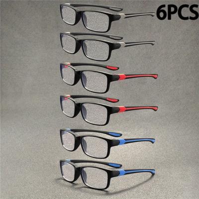 1/6 Pairs Mens Anti Blue Light Reading Glasses for Digital Screens Outdoor Use Computer Eyewear
