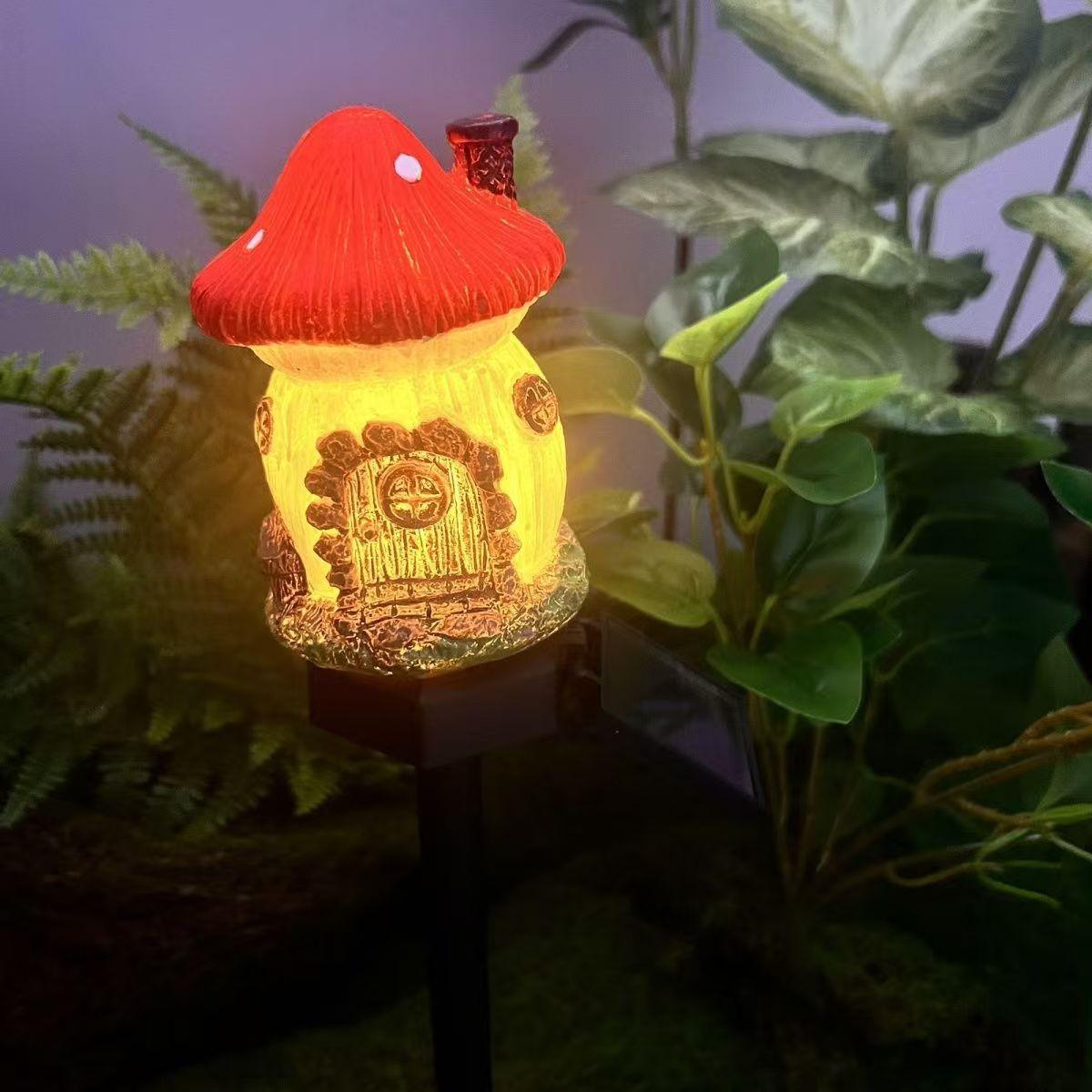 Outdoor Solar Patio Lawn and Garden Landscape Lights - Decorative Resin Ground Plug