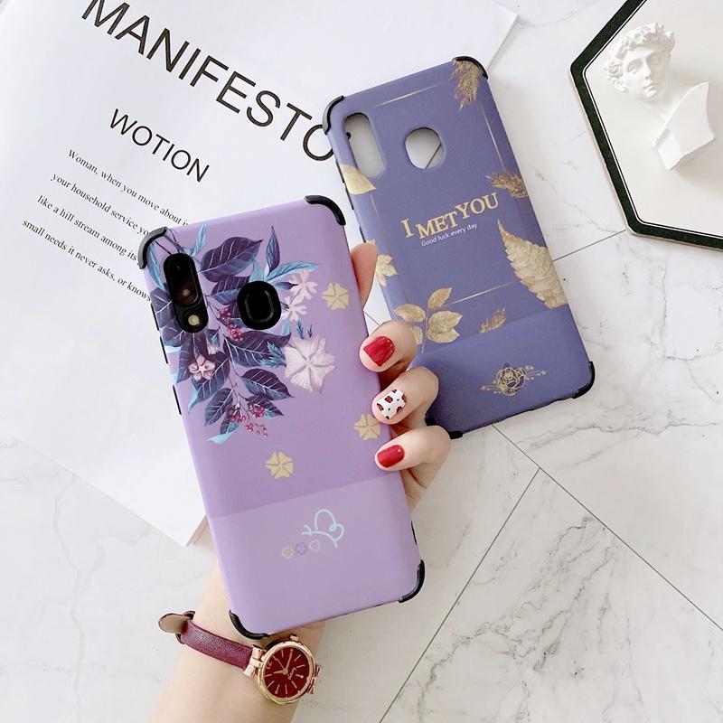 Funda de teléfono a prueba de golpes de flores para Samsung Galaxy A10 A10S  A20 A20