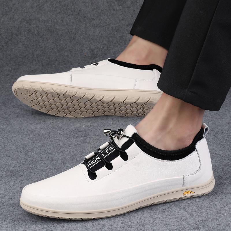 Men's Leather Shoes Spring Summer 2025 New Trendy All-match Comfy Casual Men Shoes Lightweight Sneakers Flats Shoes Size 37-45