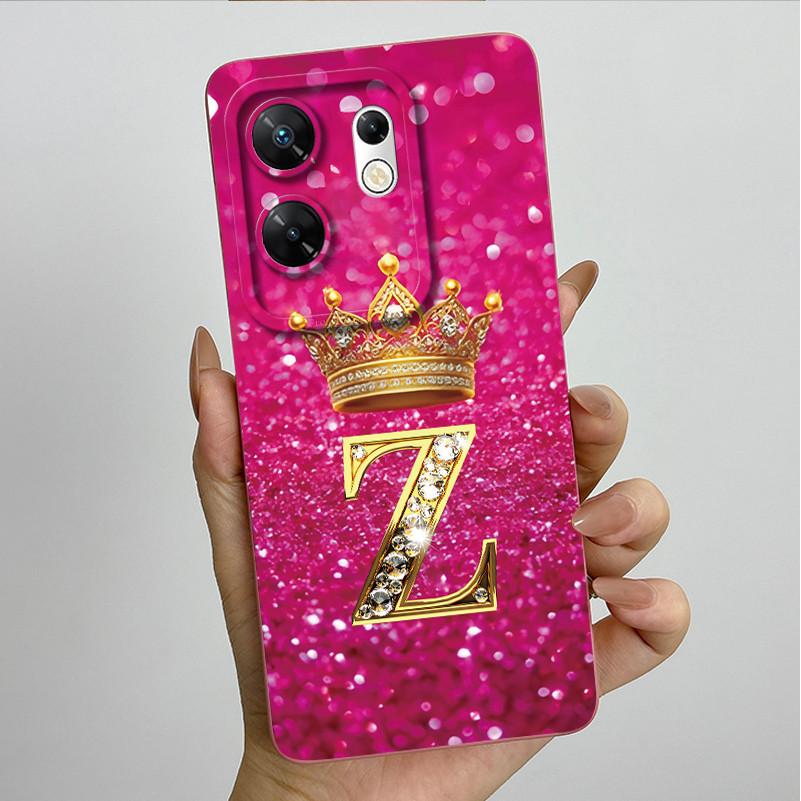 Case for infinix Zero 30 4G 5G Case X6731 Crown Letters Soft Silicone Shockproof Cover For Infinix Zero30 4g Cases X6731B Funda